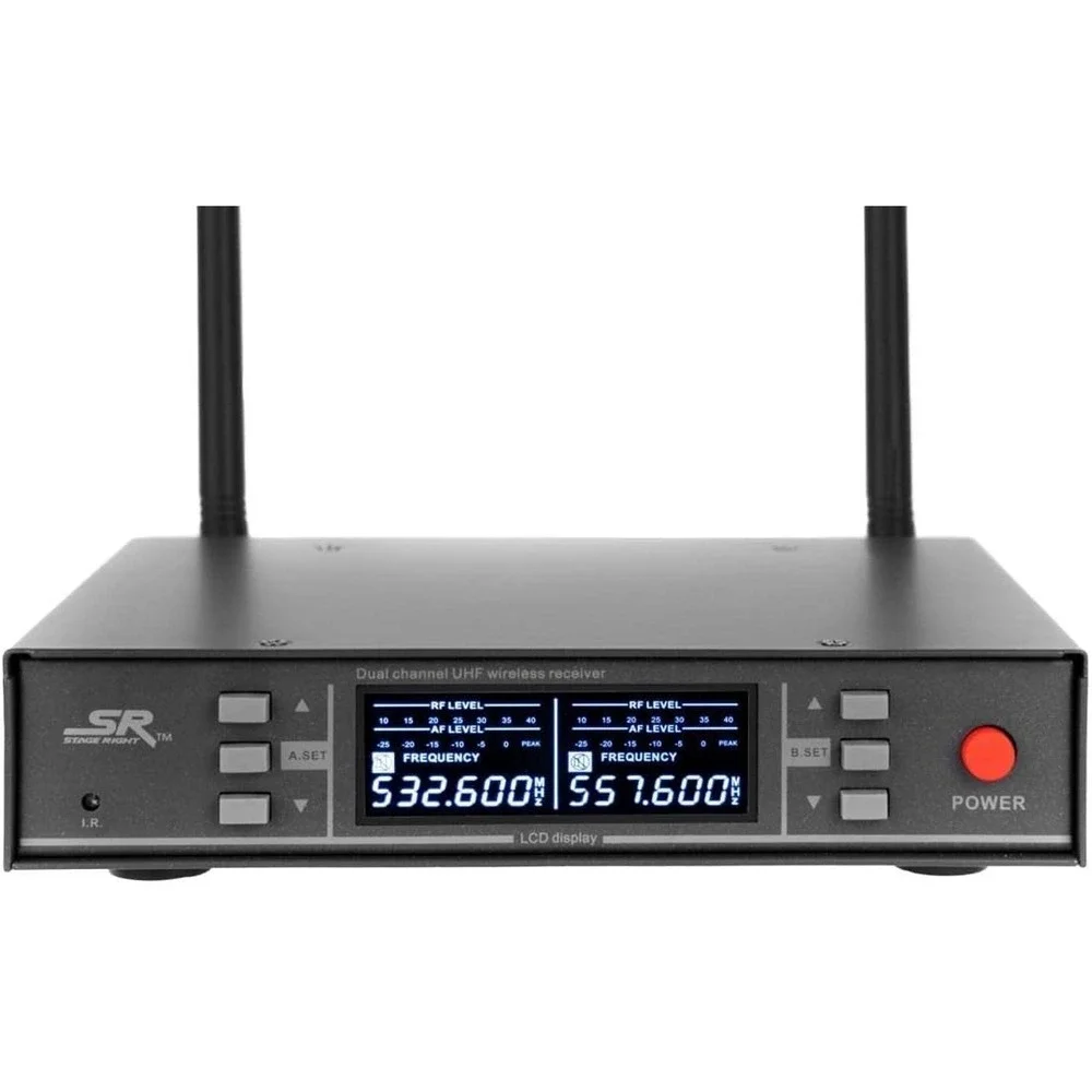 Monoprice Wireless Mic System‎ Dual Handheld 200-Channel UHF for Karaoke Church